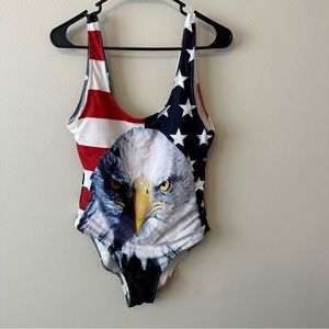 American Flag and Eagle One Piece Swimsuit